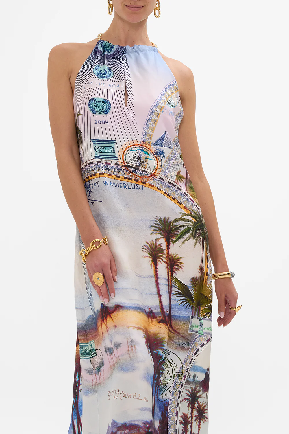LOW BACK LONG DRESS WITH NECK HARDWARE CALL ME IN CAIRO - Image 5