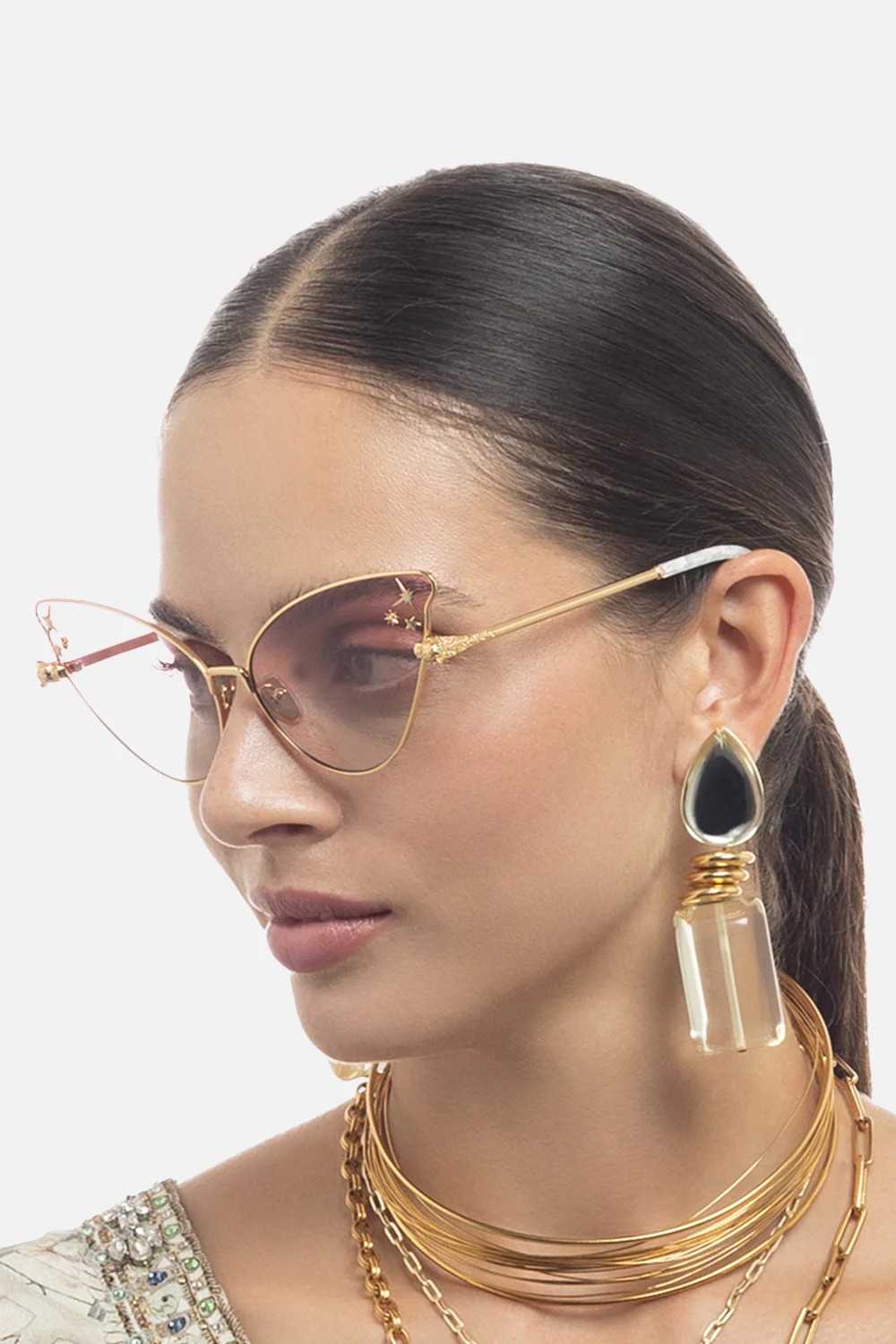 HEAD IN THE CLOUDS SUNGLASSES GOLD / PEARL - Image 5