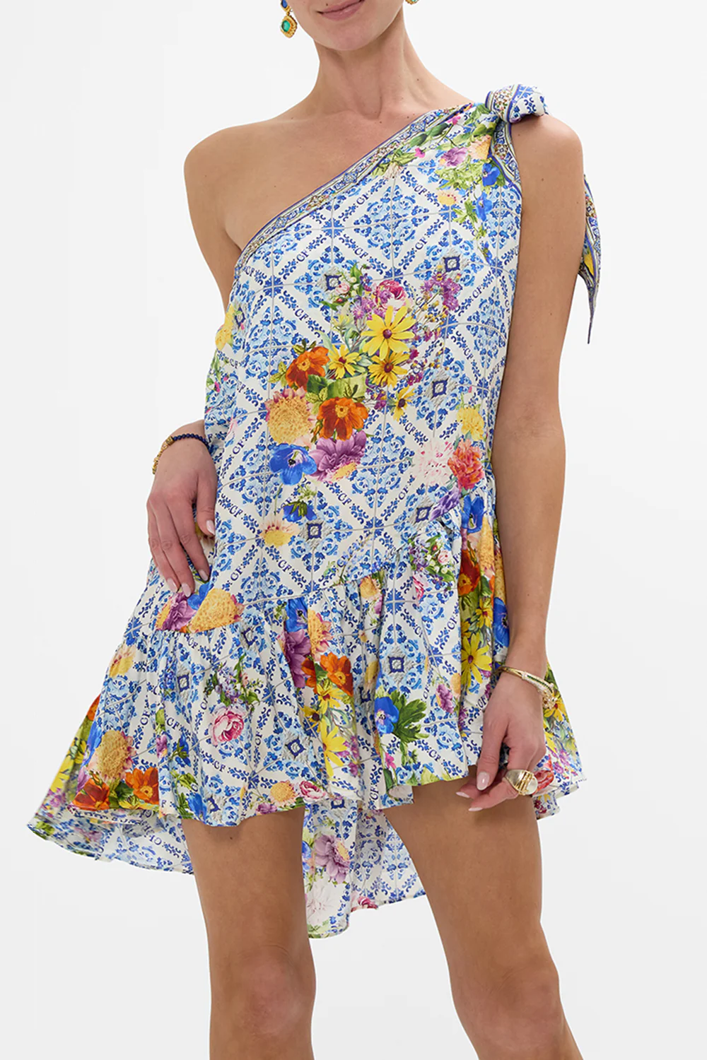 TIE ONE SHOULDER SHORT DRESS WALL TO WALL WONDERS - Image 5