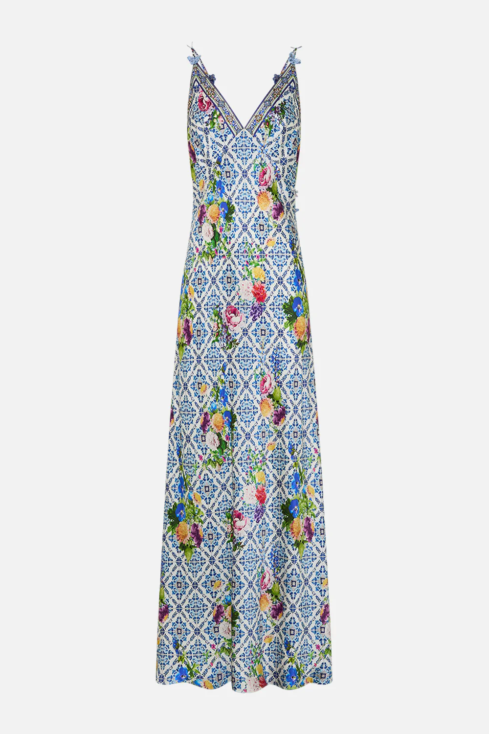 V NECK FULL LENGTH BIAS SLIP DRESS WALL TO WALL WONDERS - Image 3