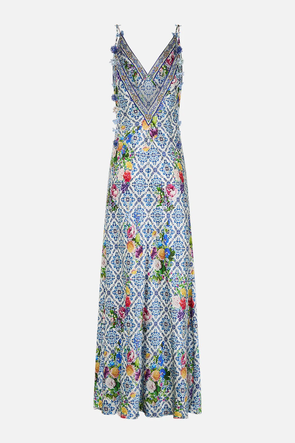 V NECK FULL LENGTH BIAS SLIP DRESS WALL TO WALL WONDERS - Image 7