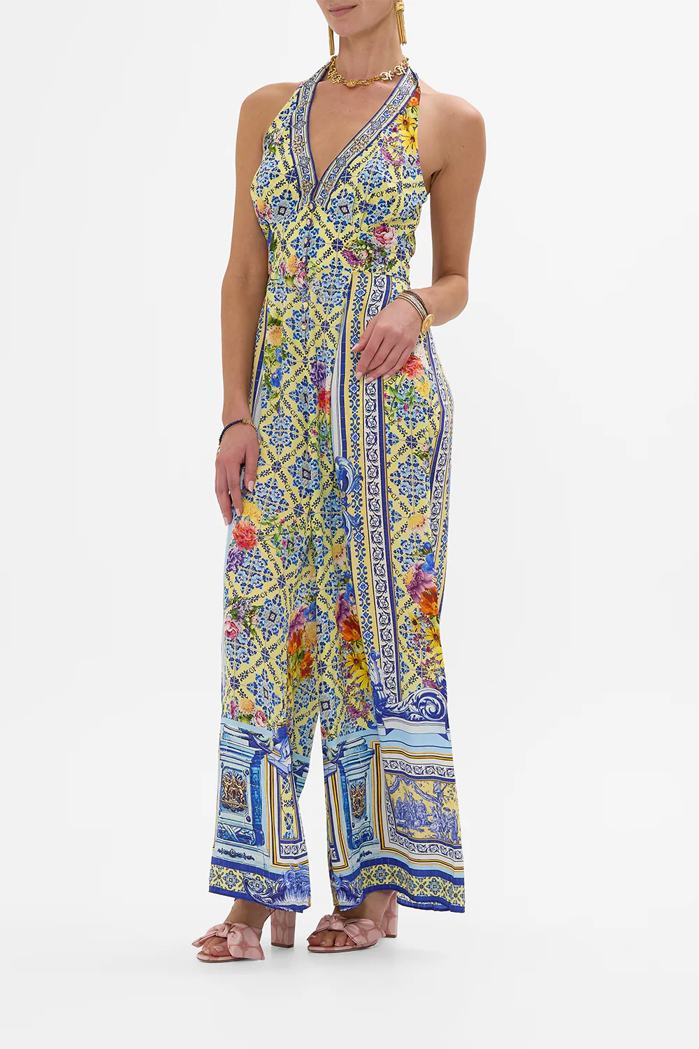 HALTERNECK JUMPSUIT WITH TIE NECK WALL TO WALL WONDERS - Image 4