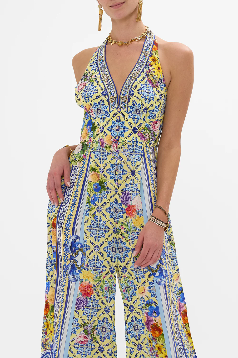 HALTERNECK JUMPSUIT WITH TIE NECK WALL TO WALL WONDERS - Image 5