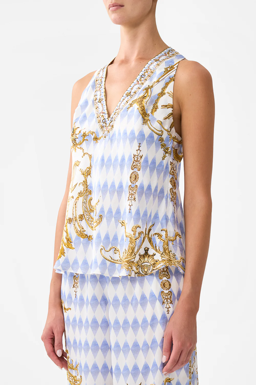 V NECK TOP WITH KNOT BACK THRONE GAMES - Image 5