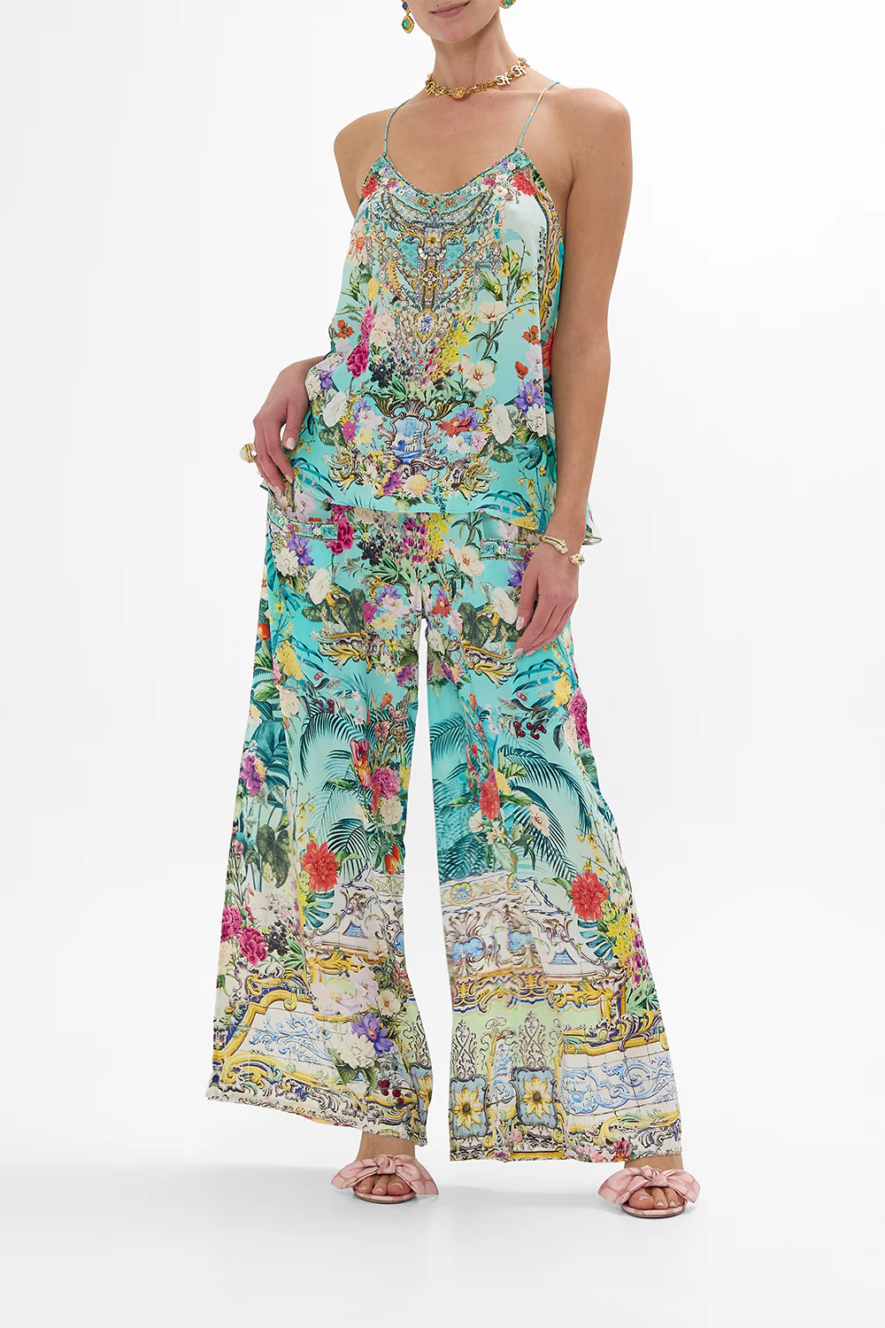 WIDE LEG TROUSER WITH FRONT POCKETS GARDENS OF QUELUZ