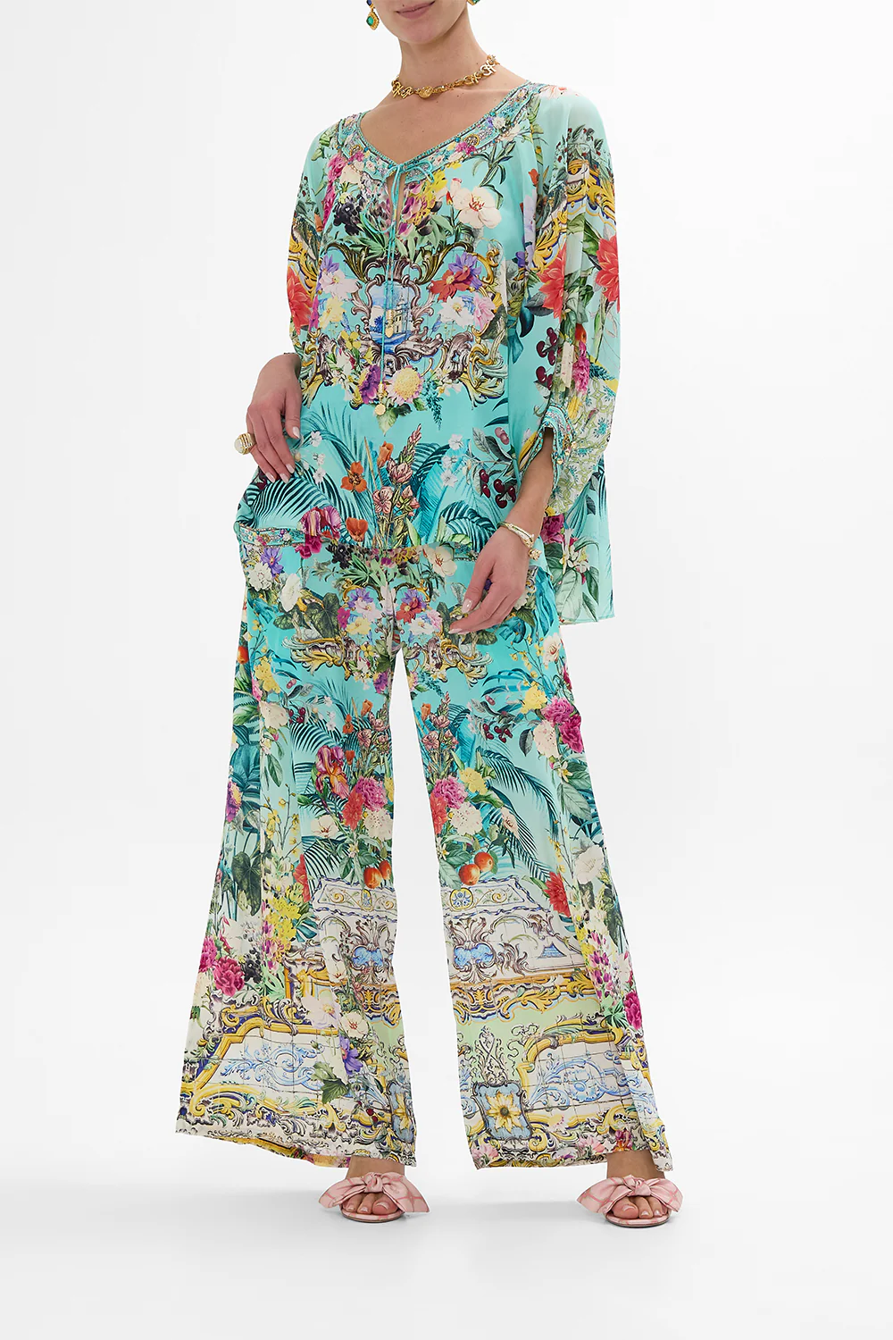 WIDE LEG TROUSER WITH FRONT POCKETS GARDENS OF QUELUZ - Image 7