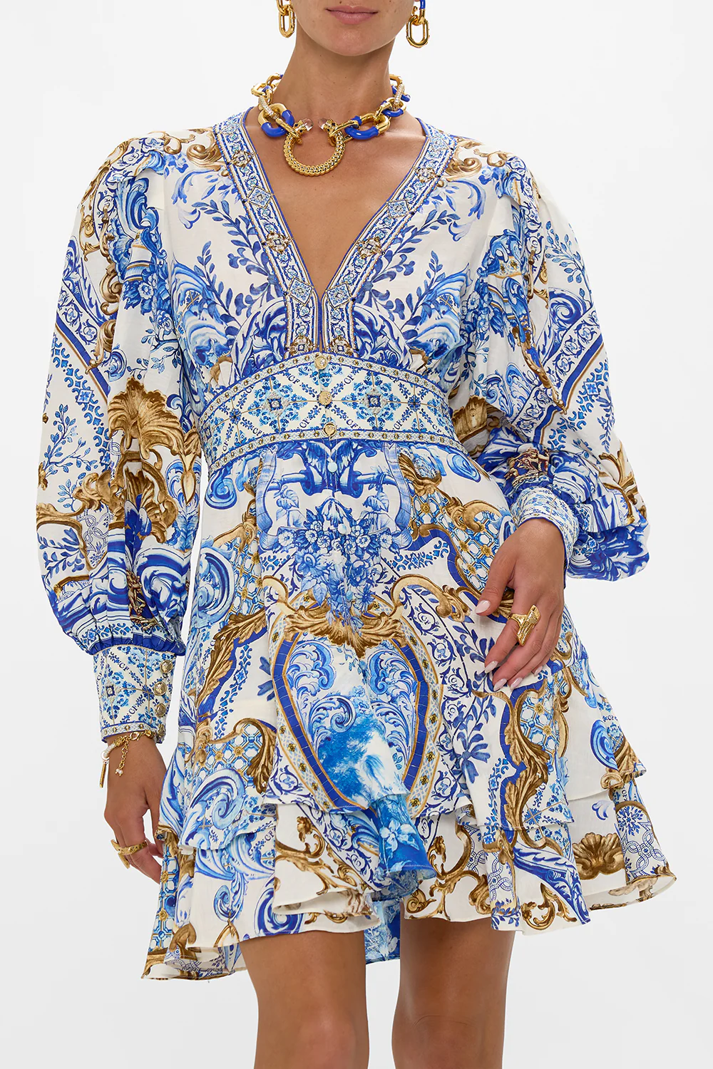 BUTTON FRONT FRILL DRESS AZUL ADVENTURES - Image 5