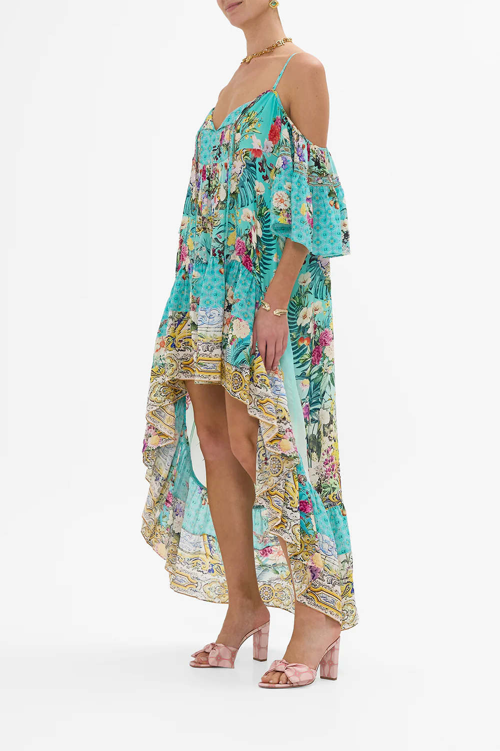COLD SHOULDER HIGH LOW DRESS GARDENS OF QUELUZ - Image 4
