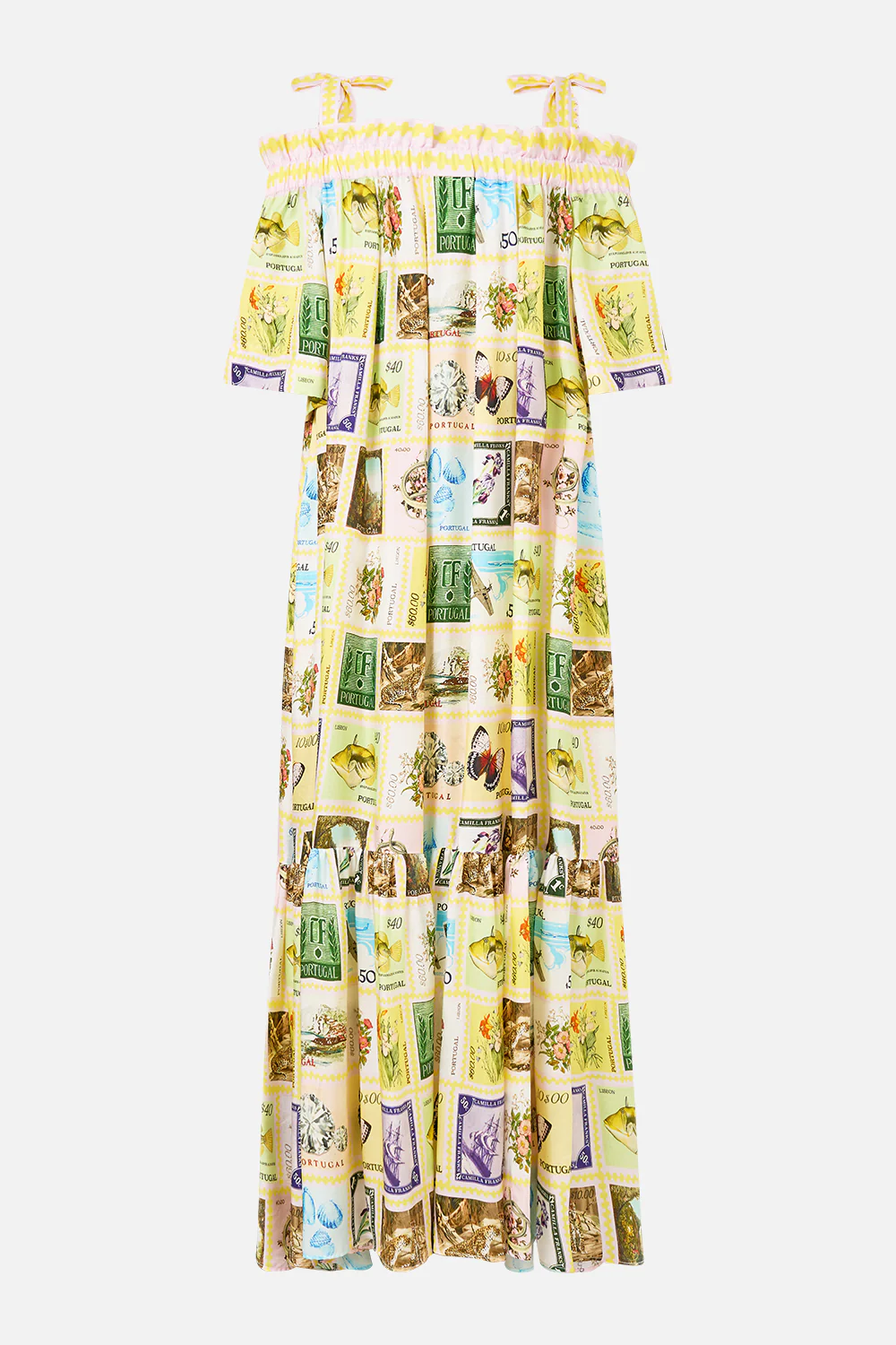 LONG OFF SHOULDER FRILL DRESS WITH STRAPS WITH LOVE FROM LISBON - Image 7
