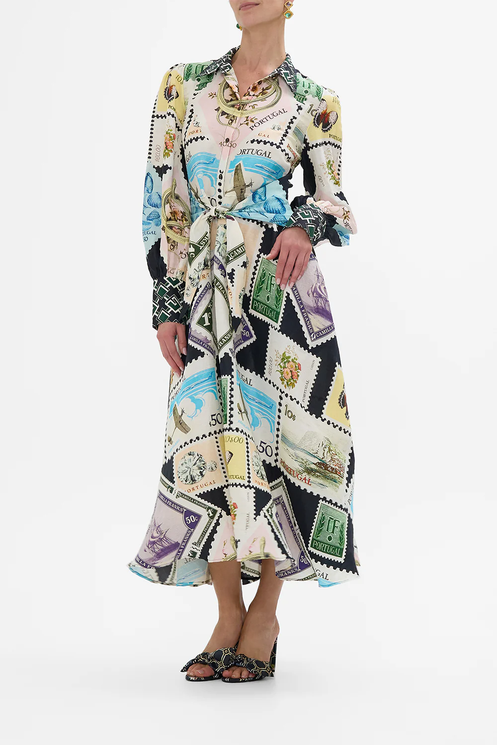 WAIST TIE SHIRT DRESS MY PORTO PEN PAL - Image 4