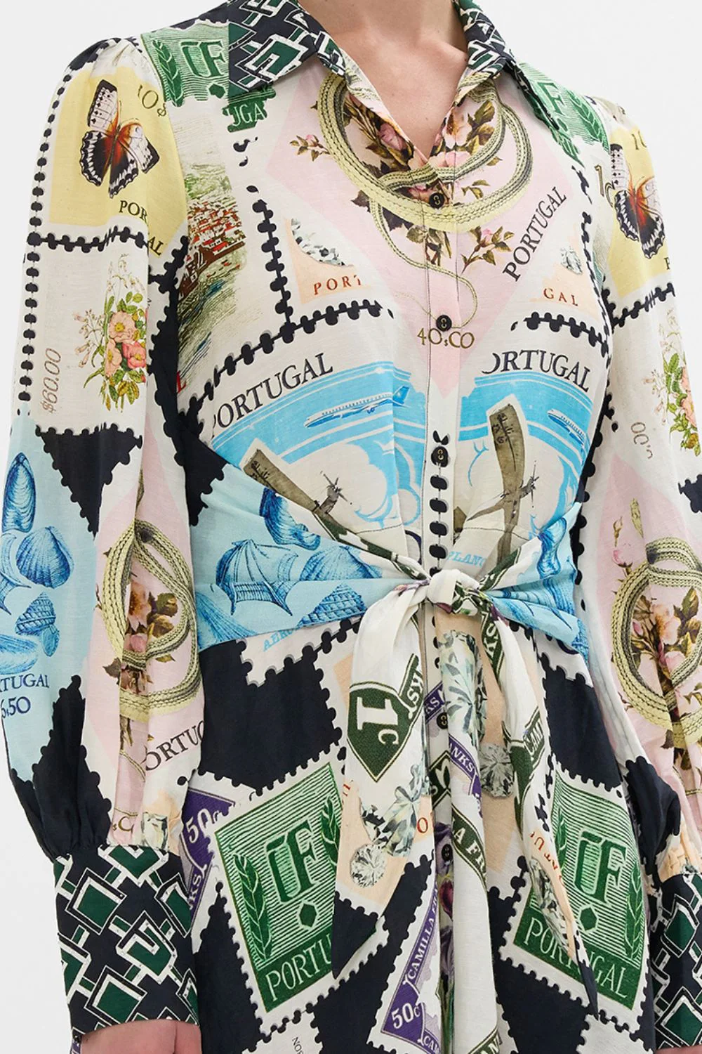 WAIST TIE SHIRT DRESS MY PORTO PEN PAL - Image 6