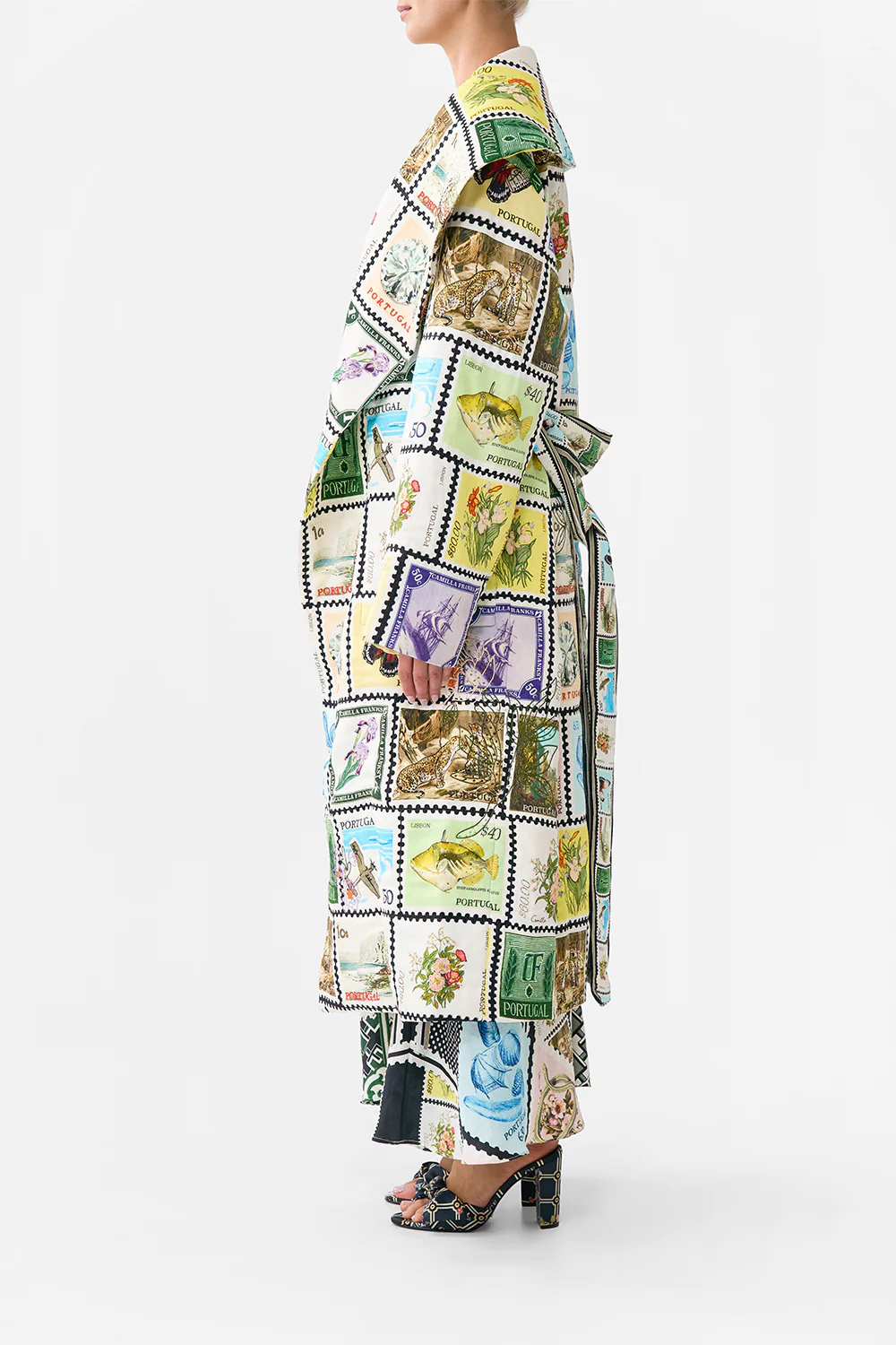 QUILTED LONG WRAP COAT MY PORTO PEN PAL - Image 4
