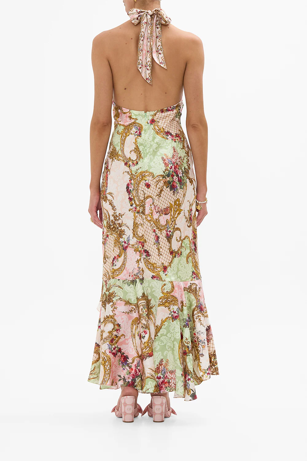BIAS HALTER DRESS WITH RUFFLE HEM THE QUEENS QUARTERS - Image 2