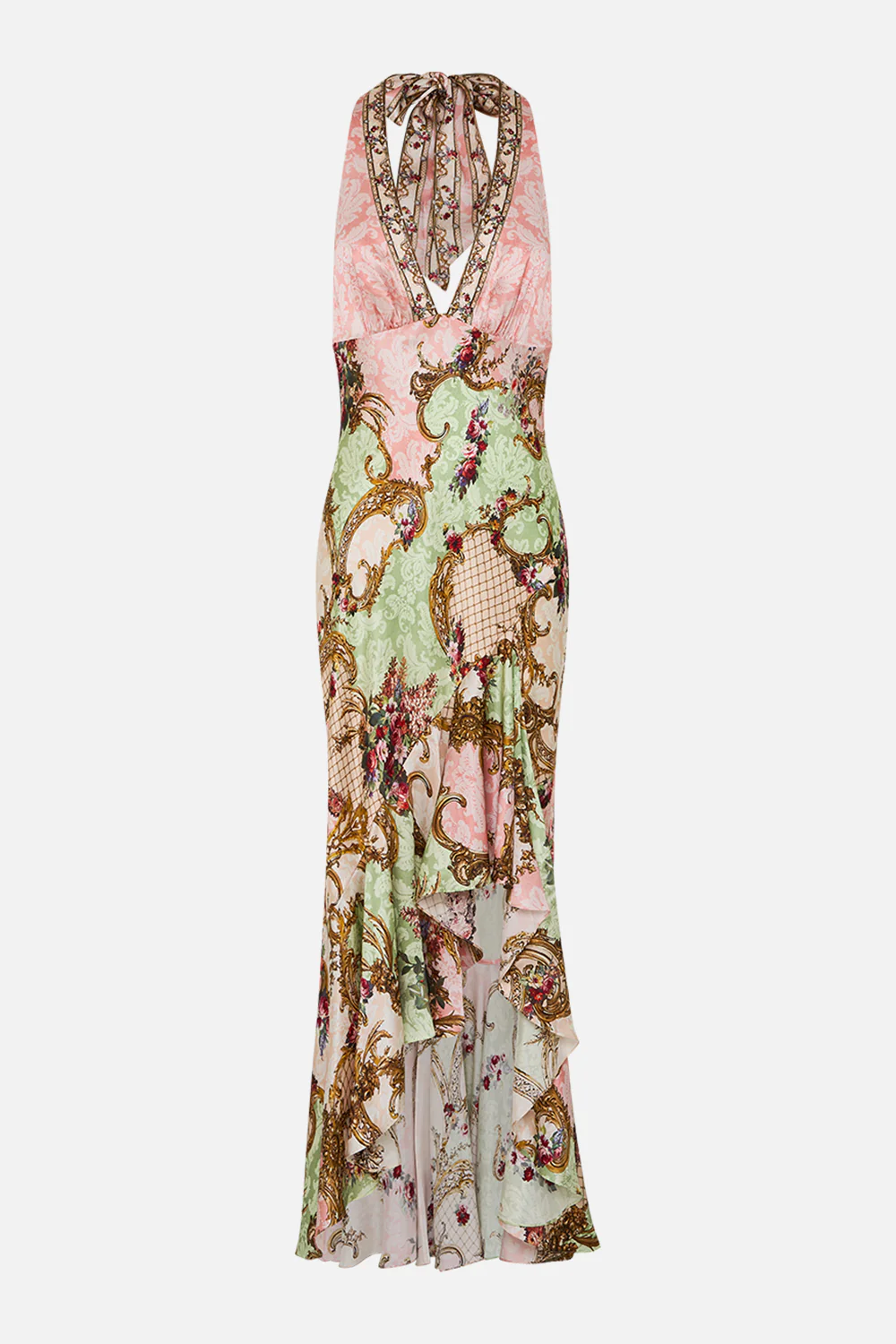 BIAS HALTER DRESS WITH RUFFLE HEM THE QUEENS QUARTERS - Image 3