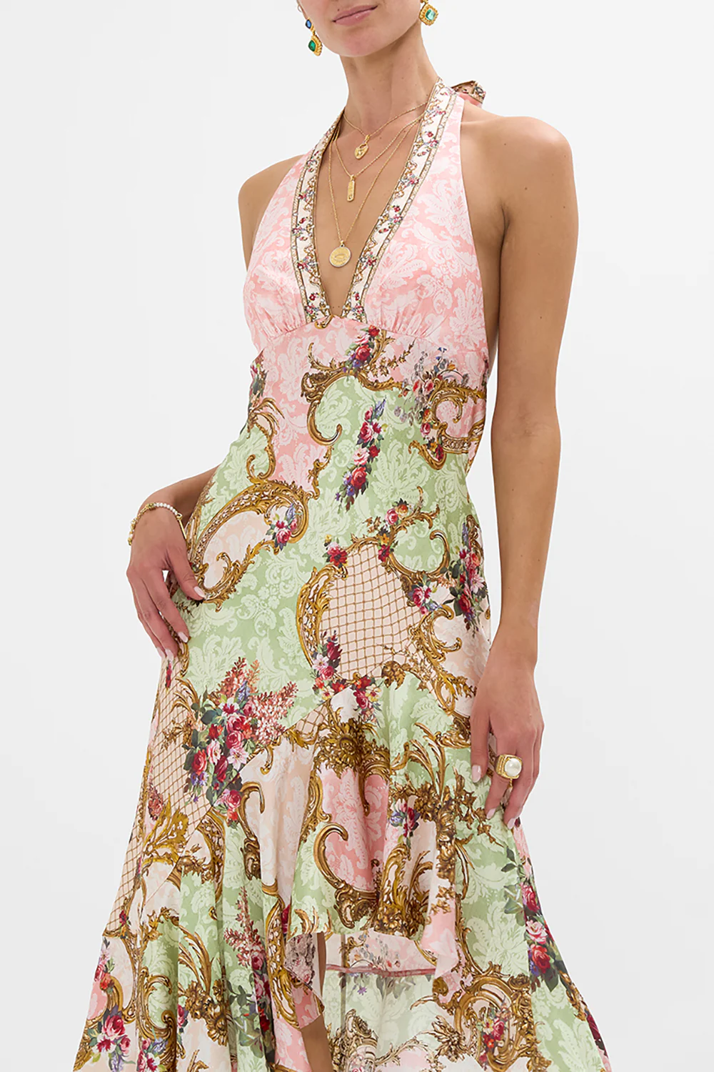 BIAS HALTER DRESS WITH RUFFLE HEM THE QUEENS QUARTERS - Image 5