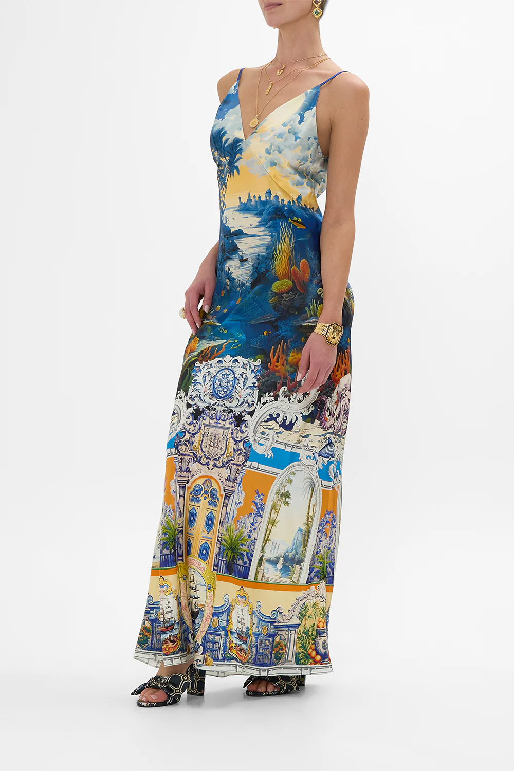 V NECK FULL LENGTH BIAS SLIP DRESS SONG OF SAINT ANTHONY - Image 4