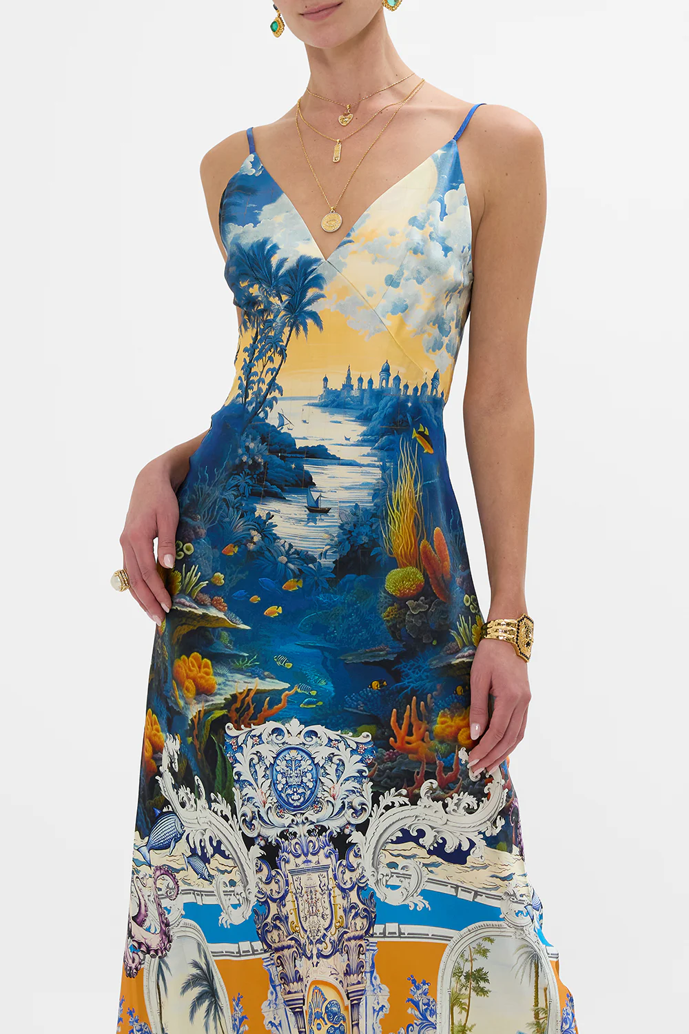 V NECK FULL LENGTH BIAS SLIP DRESS SONG OF SAINT ANTHONY - Image 5