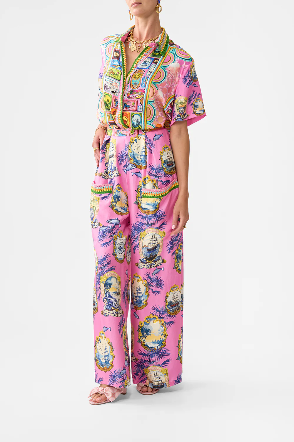 WIDE LEG TROUSER WITH FRONT POCKETS SALTY SPLENDOUR - Image 4