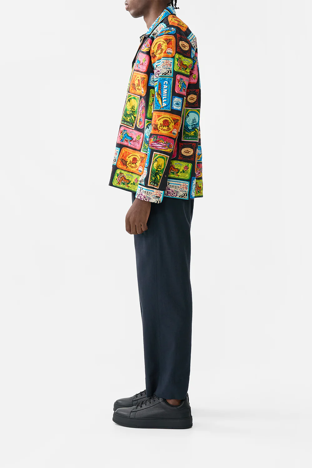 PATCHWORK LONG SLEEVE CAMP COLLAR SHIRT SAL DO MAR - Image 4