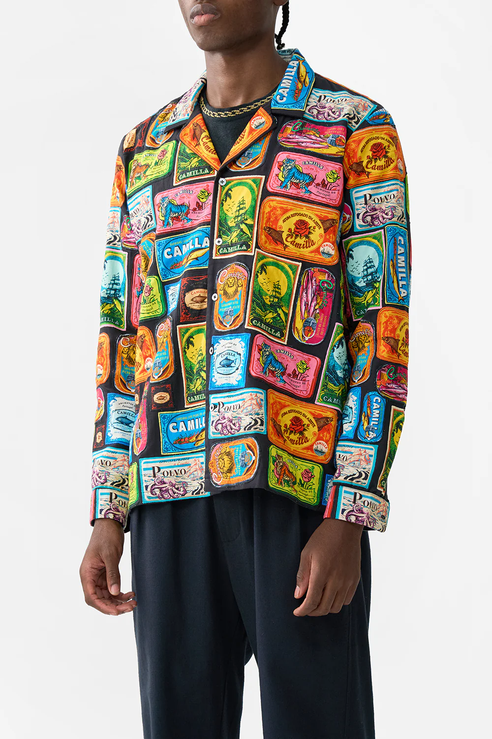 PATCHWORK LONG SLEEVE CAMP COLLAR SHIRT SAL DO MAR - Image 5