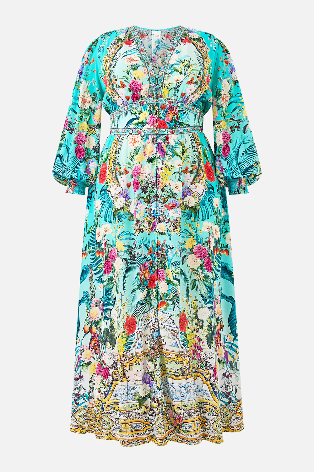 BUTTON DRESS WITH SHAPED WAISTBAND GARDENS OF QUELUZ - Image 9