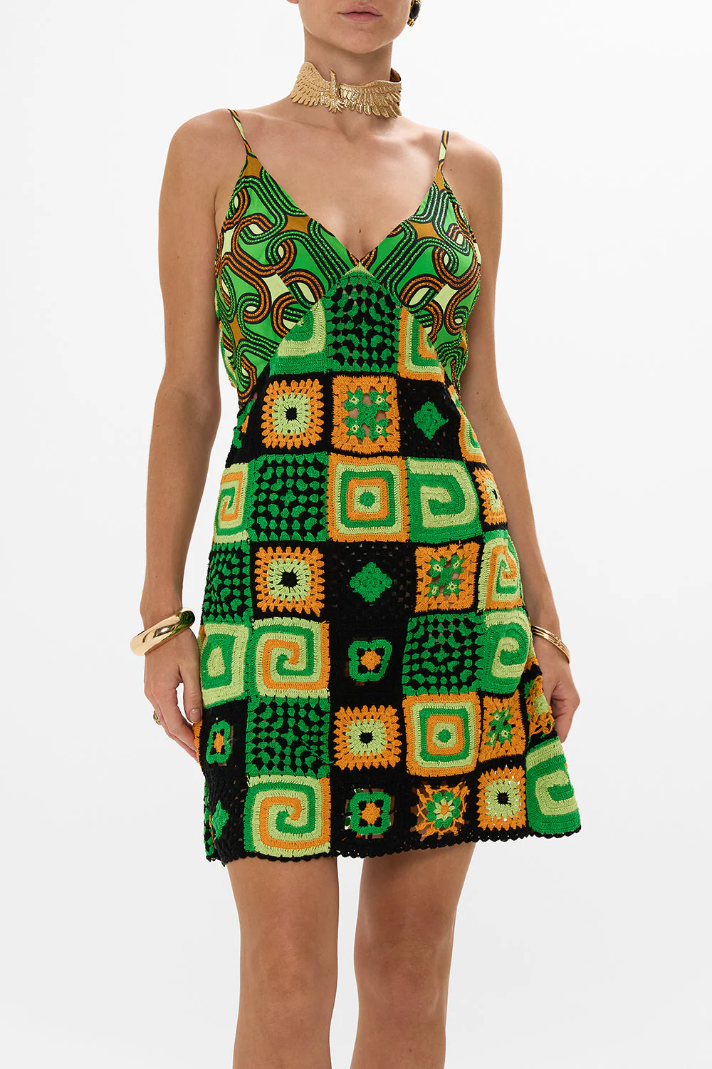 MINI CROCHET DRESS WITH SILK TOP GOOD VIBES GENERATION - Image 5