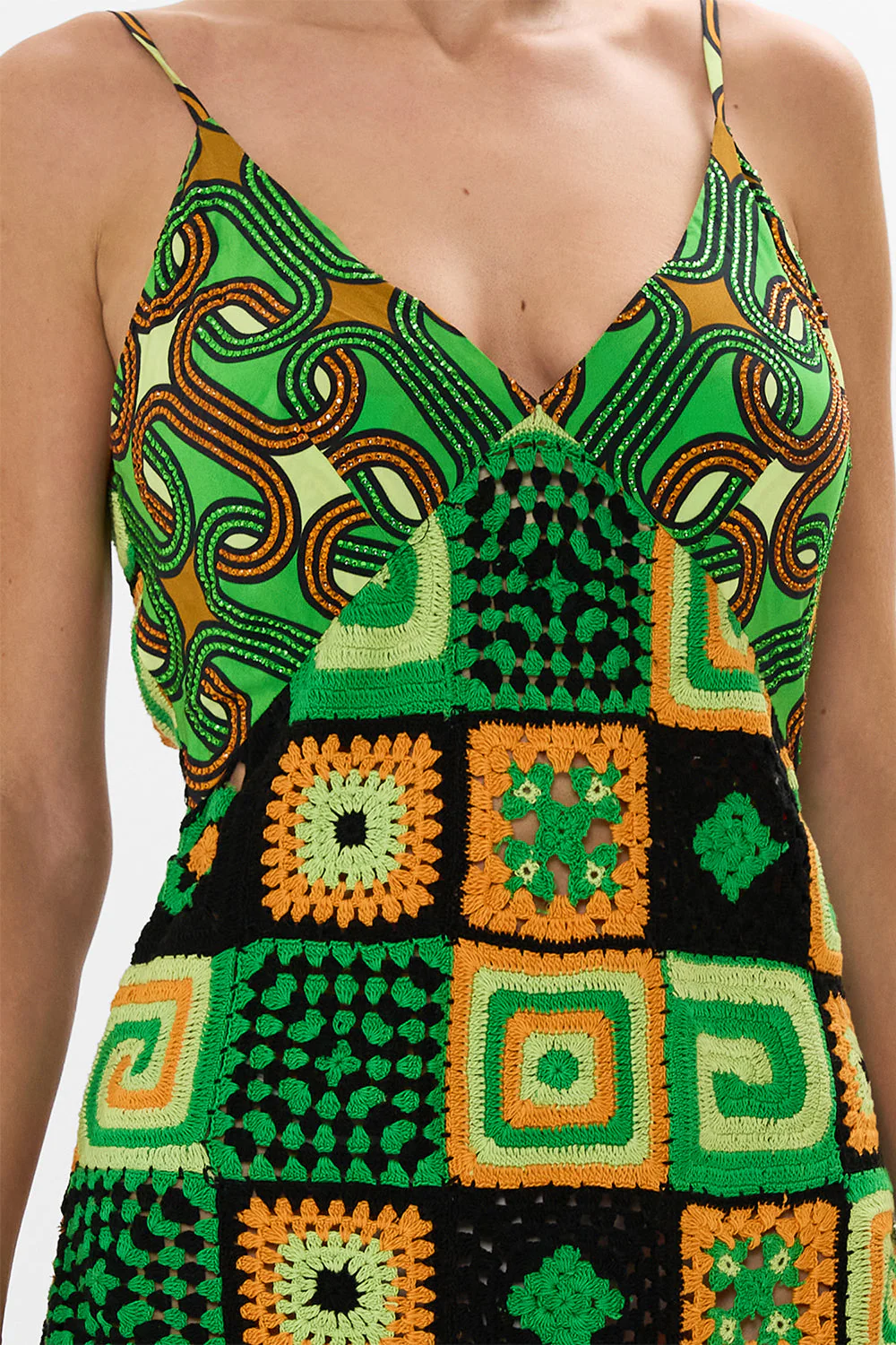 MINI CROCHET DRESS WITH SILK TOP GOOD VIBES GENERATION - Image 6