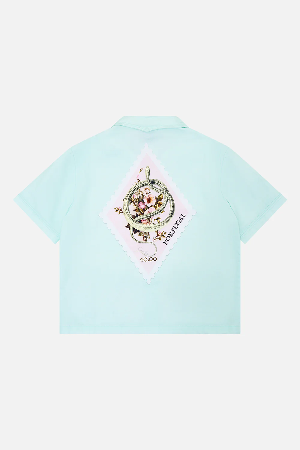 BOYS SHORT SLEEVE CABANA SHIRT 4-10 WITH LOVE FROM LISBON - Image 2