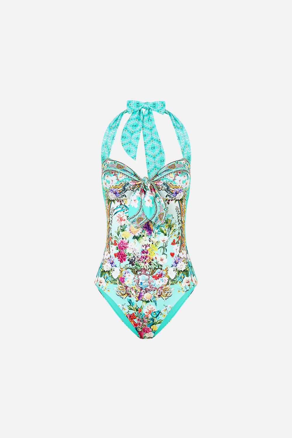 TIE FRONT HALTER NECK ONE PIECE GARDENS OF QUELUZ - Image 3