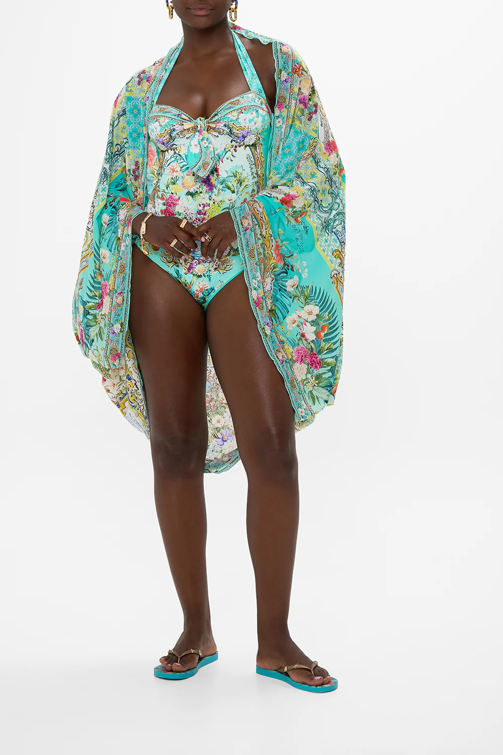 TIE FRONT HALTER NECK ONE PIECE GARDENS OF QUELUZ - Image 6