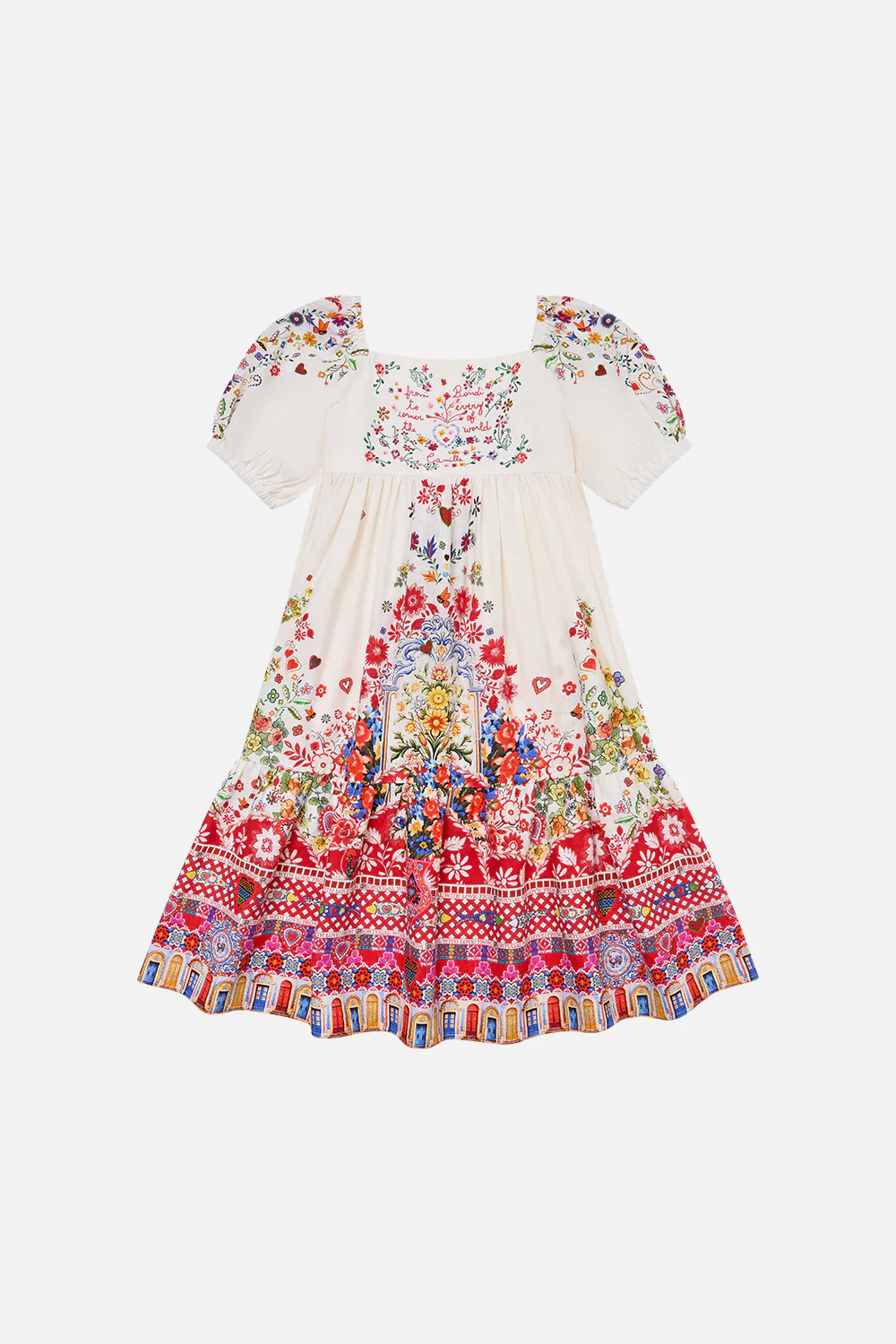 KIDS MIDI DRESS WITH PUFF SLEEVE 4-10 FAITH, LUCK & JUSTICE