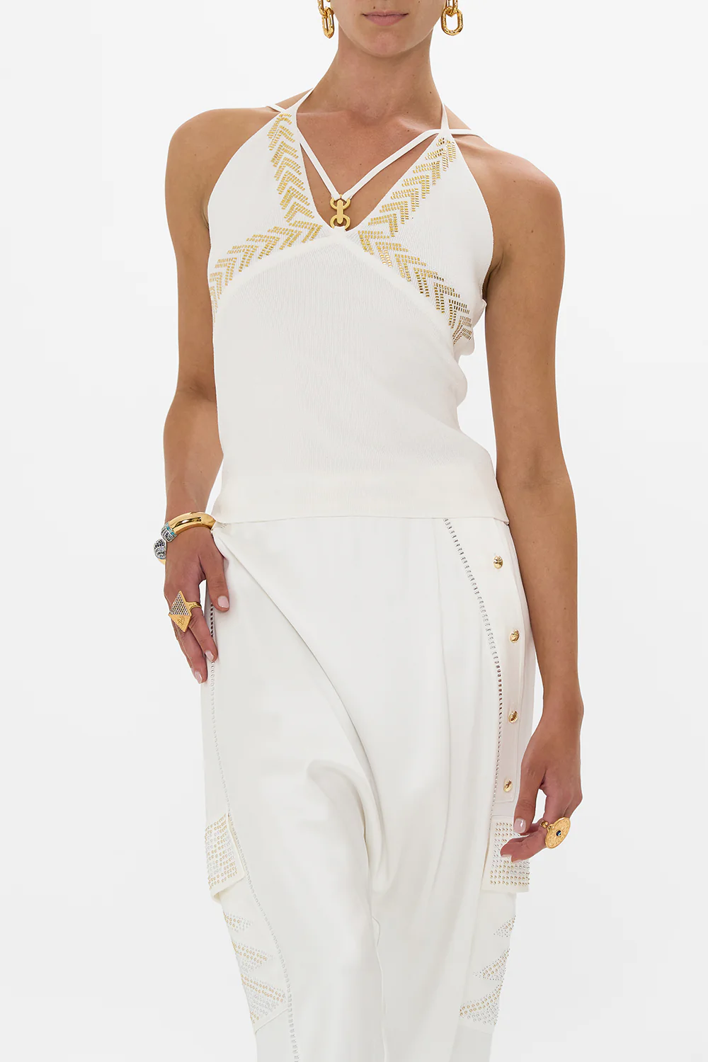 FITTED KNIT TOP WITH HARDWARE GODDESS ENERGY - Image 5