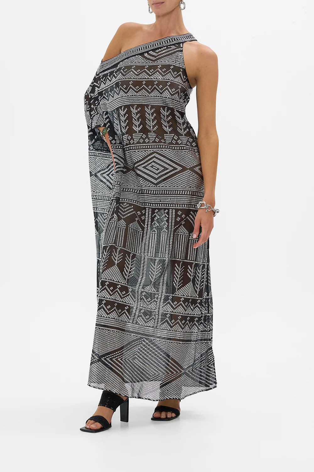 ONE SHOULDER KAFTAN WITH NECKBAND THE EGYPT EFFECT - Image 4