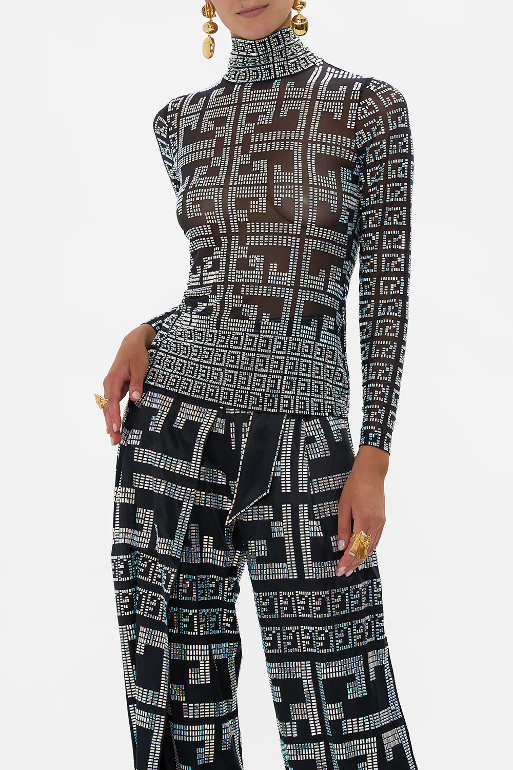 MESH HOTFIX TURTLE NECK READ MY GLYPHS - Image 5