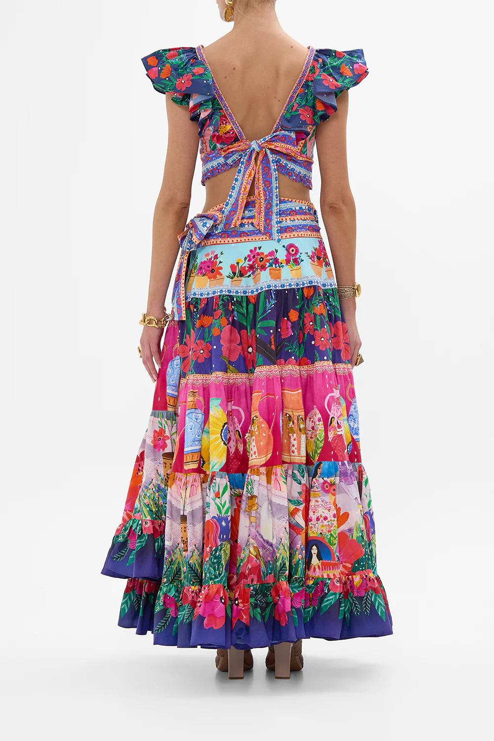 DEEP V FRILL SHORT SLEEVE TOP ROEQIYAS REALM - Image 2