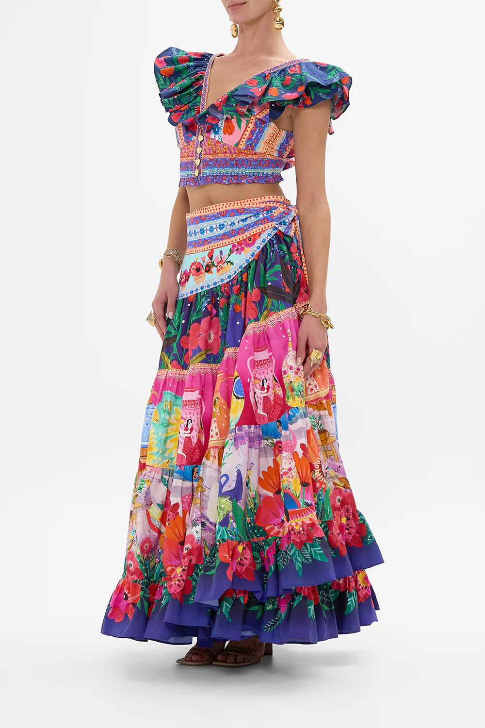 DEEP V FRILL SHORT SLEEVE TOP ROEQIYAS REALM - Image 4