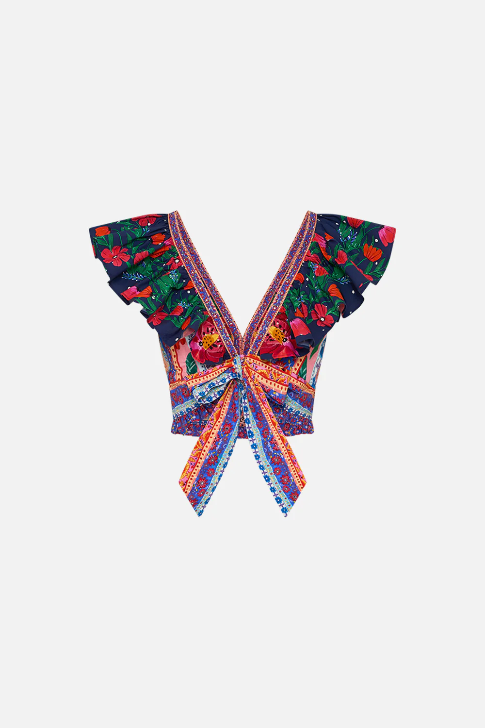 DEEP V FRILL SHORT SLEEVE TOP ROEQIYAS REALM - Image 7