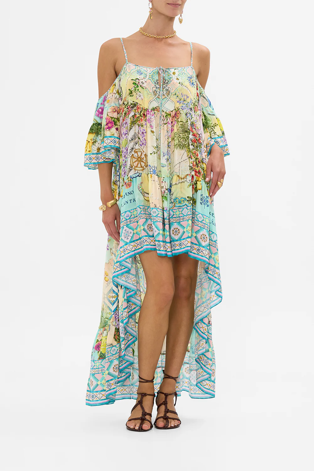 COLD SHOULDER HIGH LOW DRESS JUST COASTING