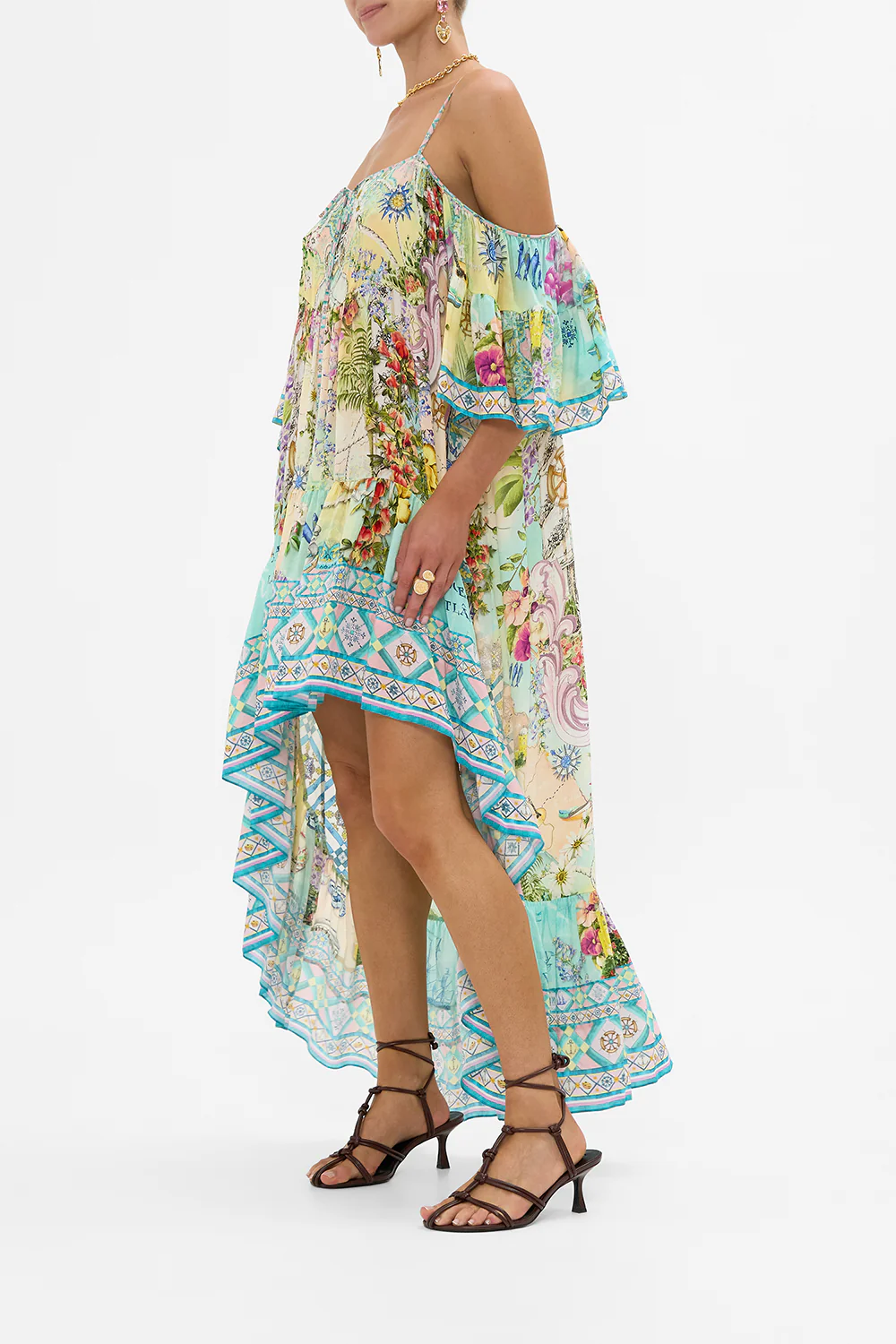 COLD SHOULDER HIGH LOW DRESS JUST COASTING - Image 4
