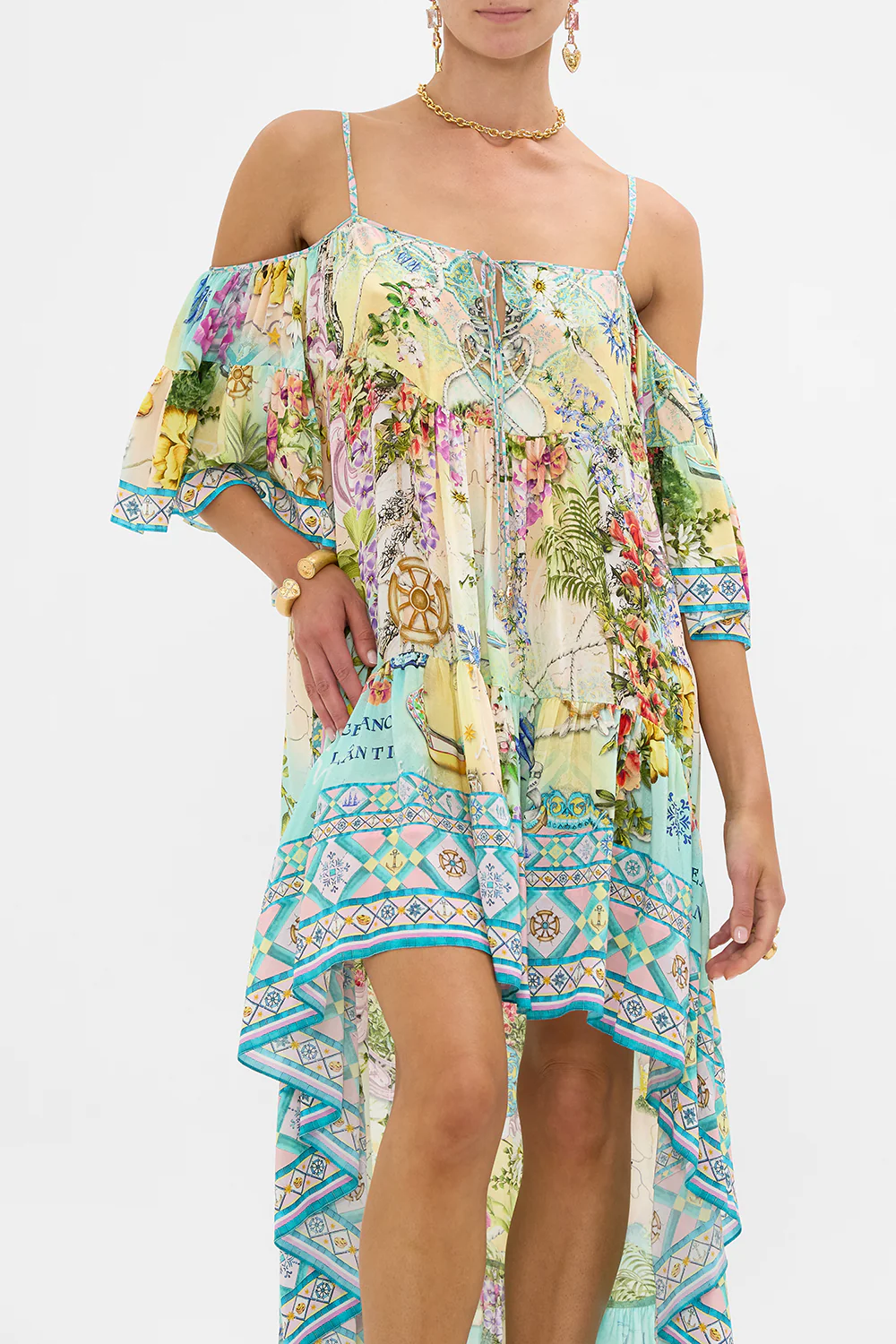 COLD SHOULDER HIGH LOW DRESS JUST COASTING - Image 5