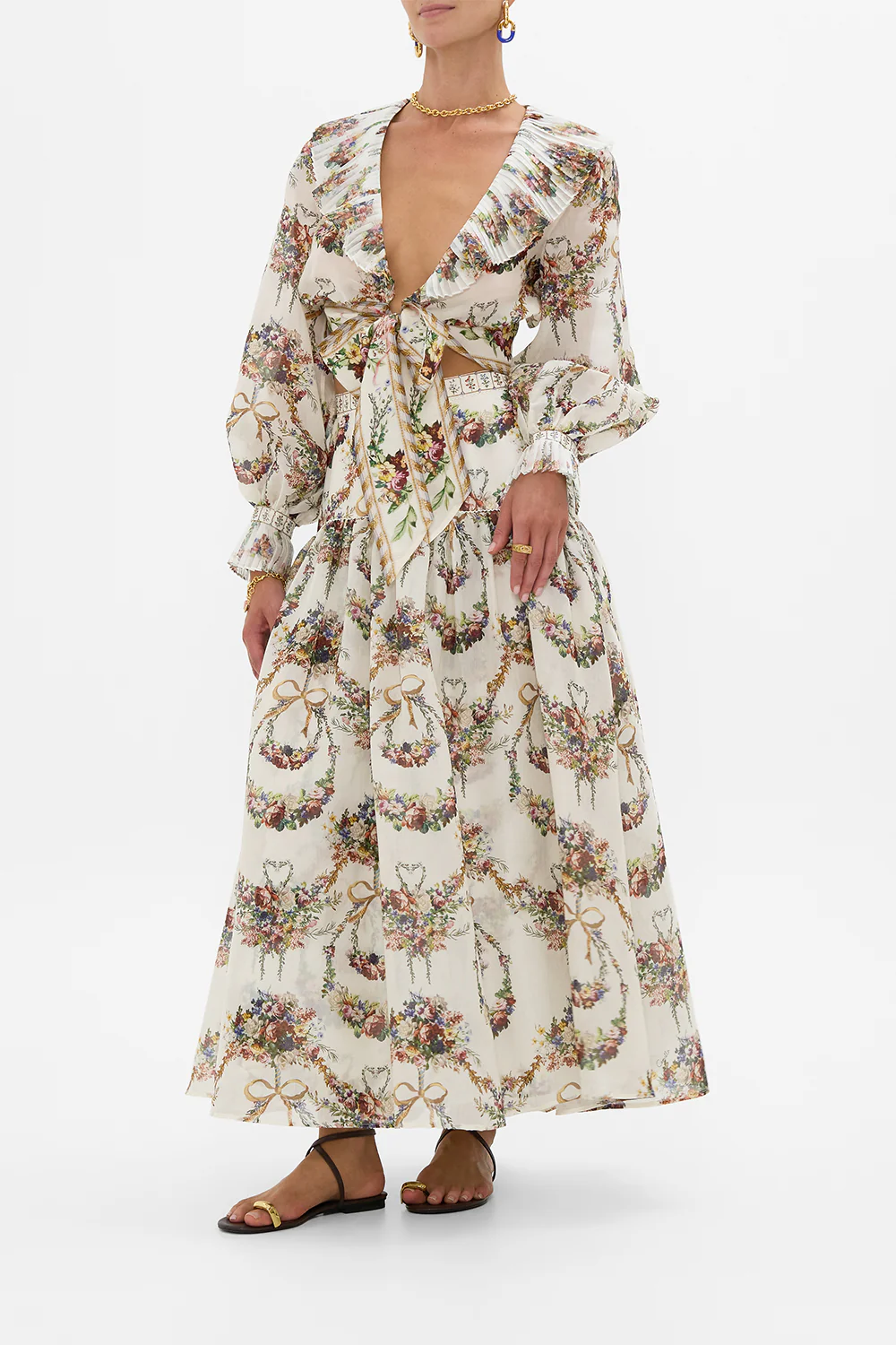 CROPPED WRAP TOP WITH PLEATED DETAIL DRESSING ROOM DRAMA - Image 4