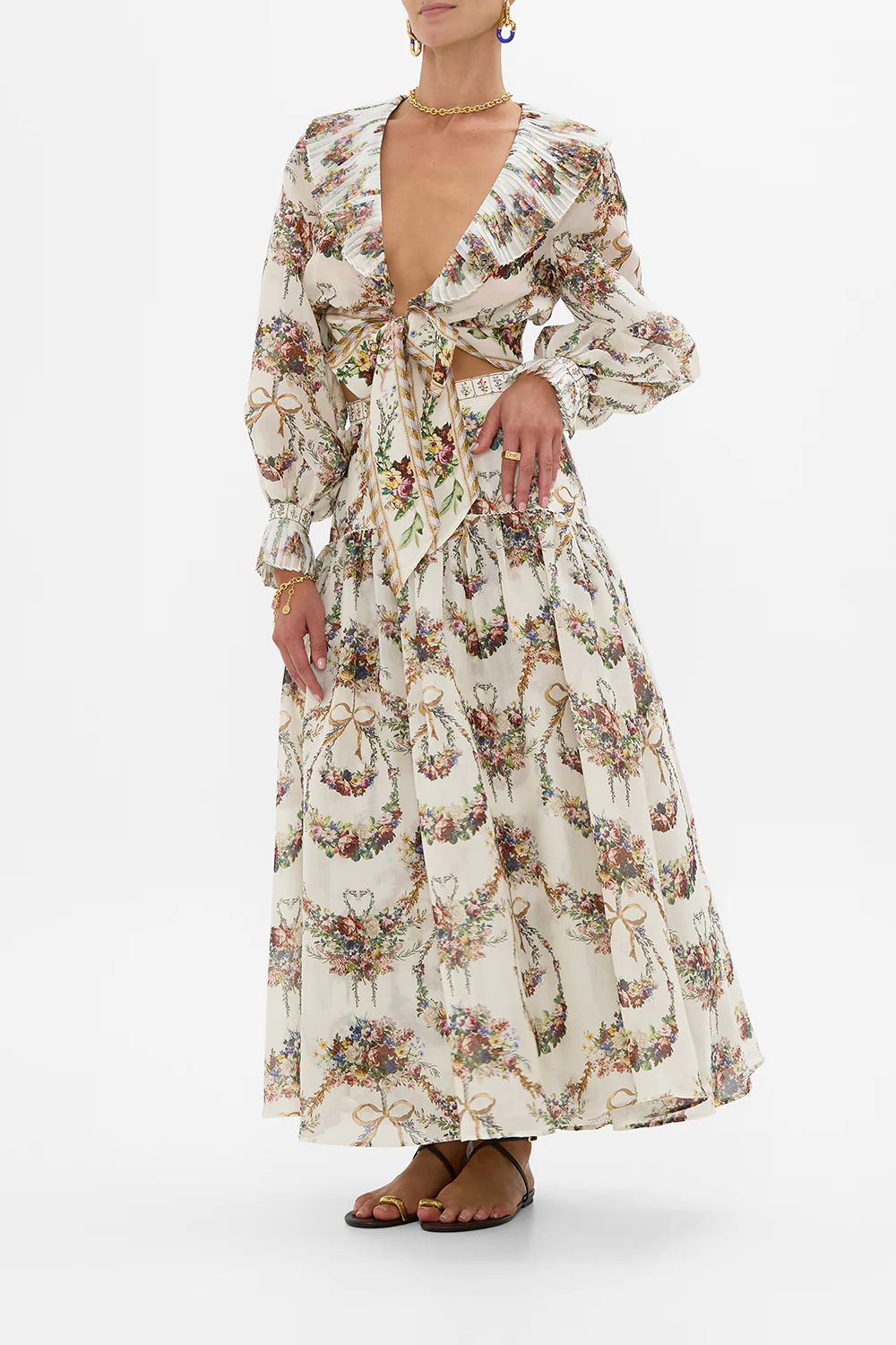 FITTED WAIST GATHERED SKIRT WITH LINING DRESSING ROOM DRAMA - Image 2