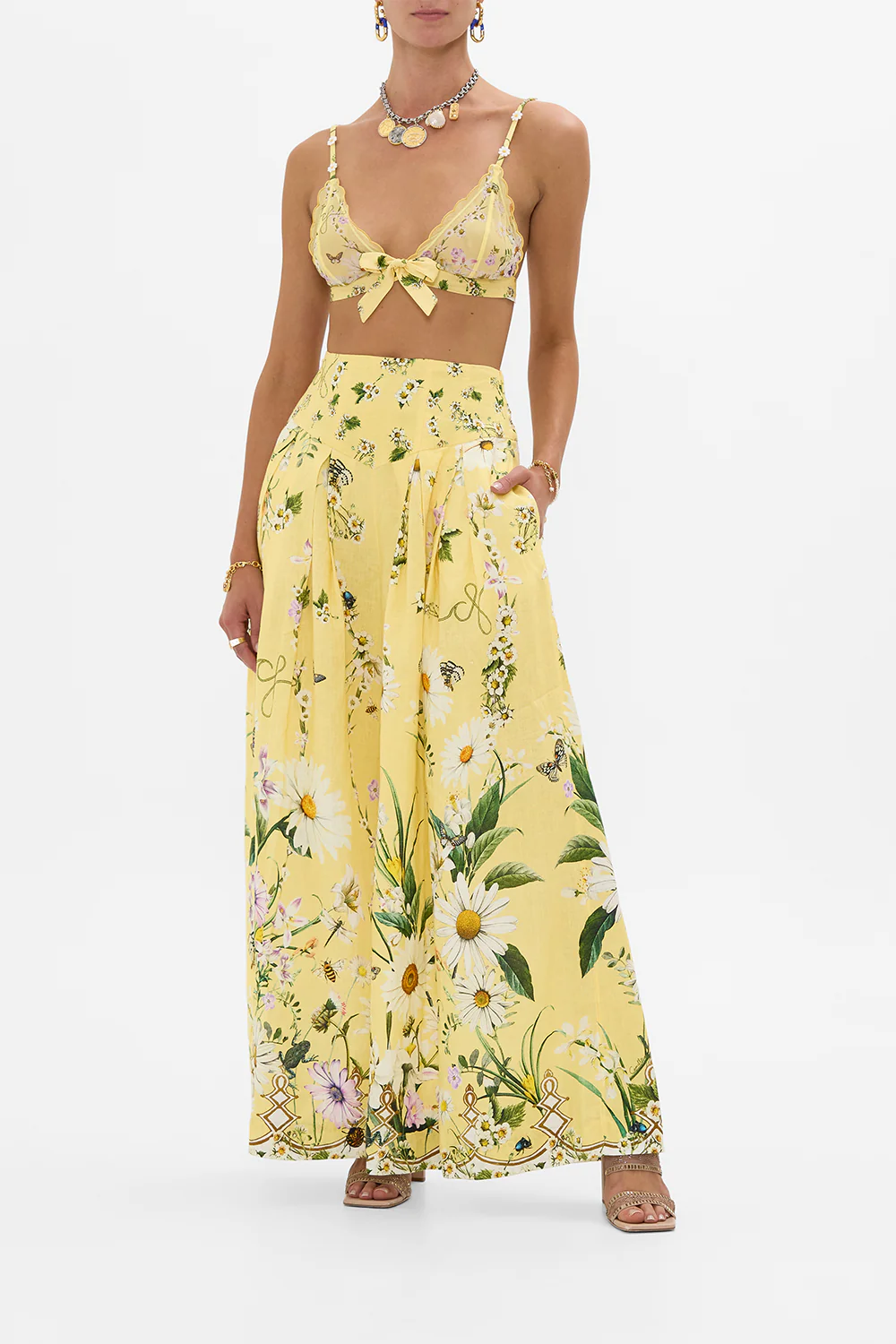 CORSET WAIST WIDE LEG PANT DAISY CHAINS