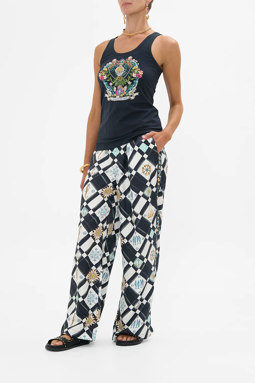 BUTTON FRONT LOUNGE PANT FOLK AFLOAT - Image 4