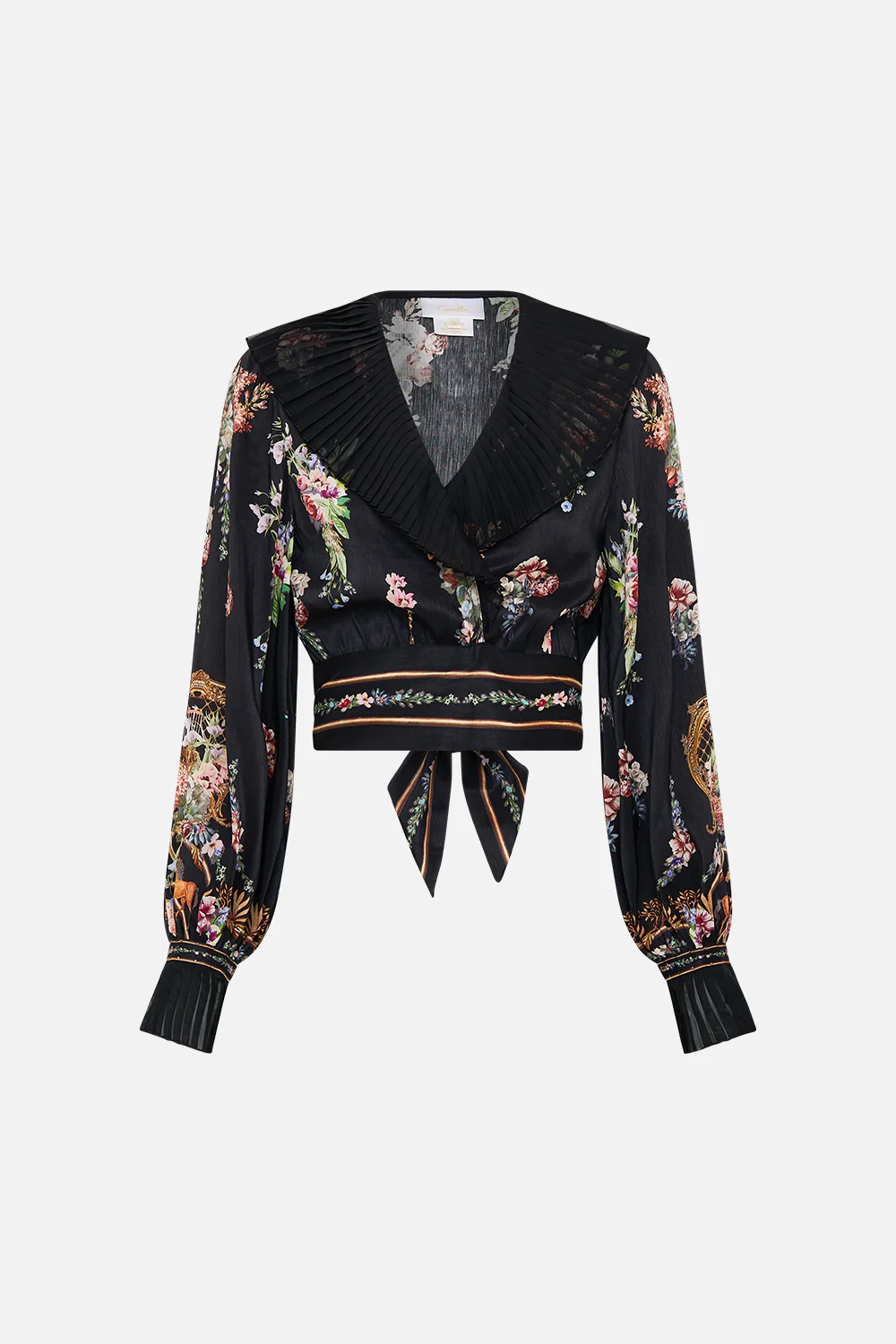 CROPPED WRAP TOP WITH PLEATED DETAIL NOBLE ENDEAVOURS - Image 3