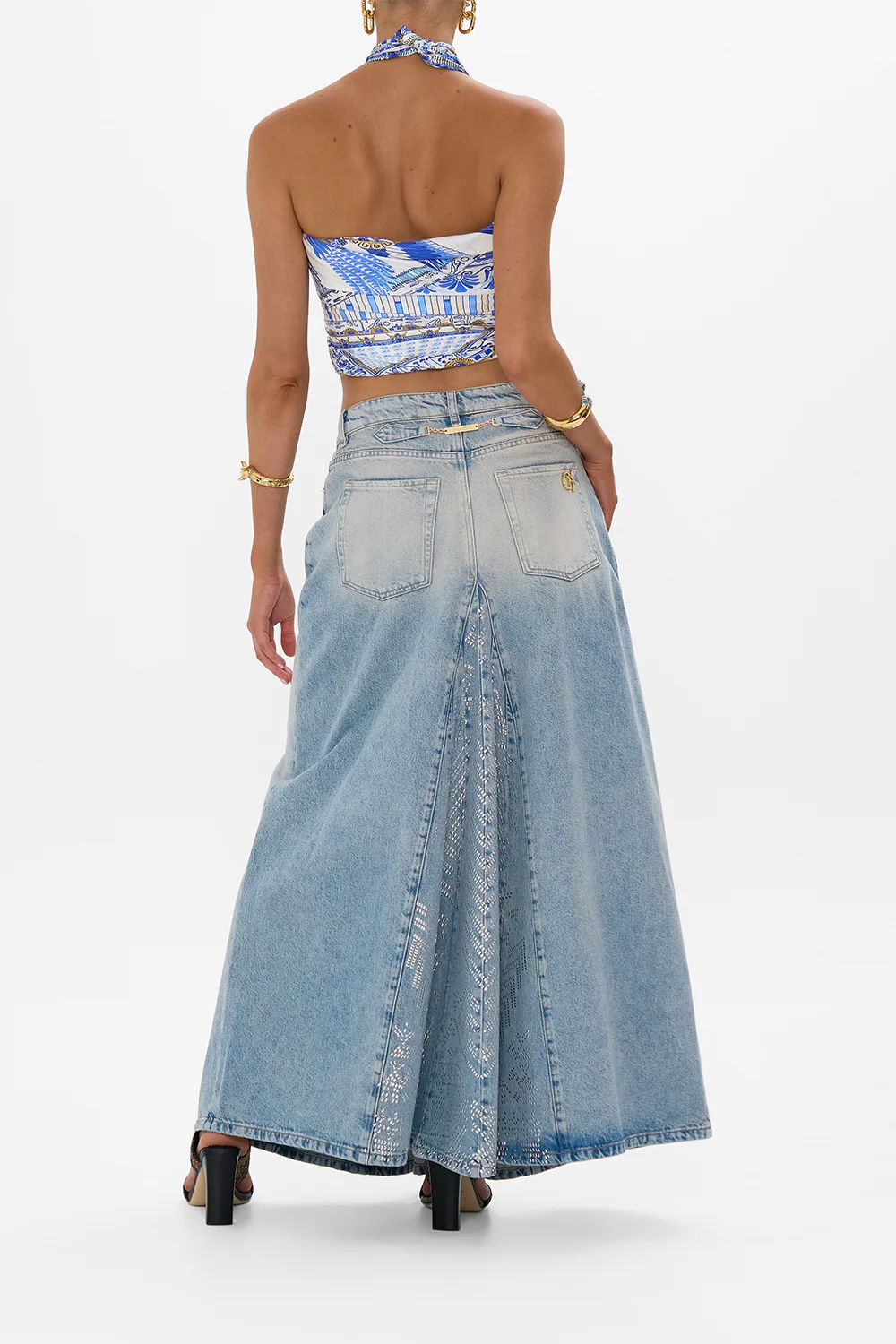 ALIKA OASIS ODYSSEY A-LINE MAXI SKIRT DENIM - Image 4