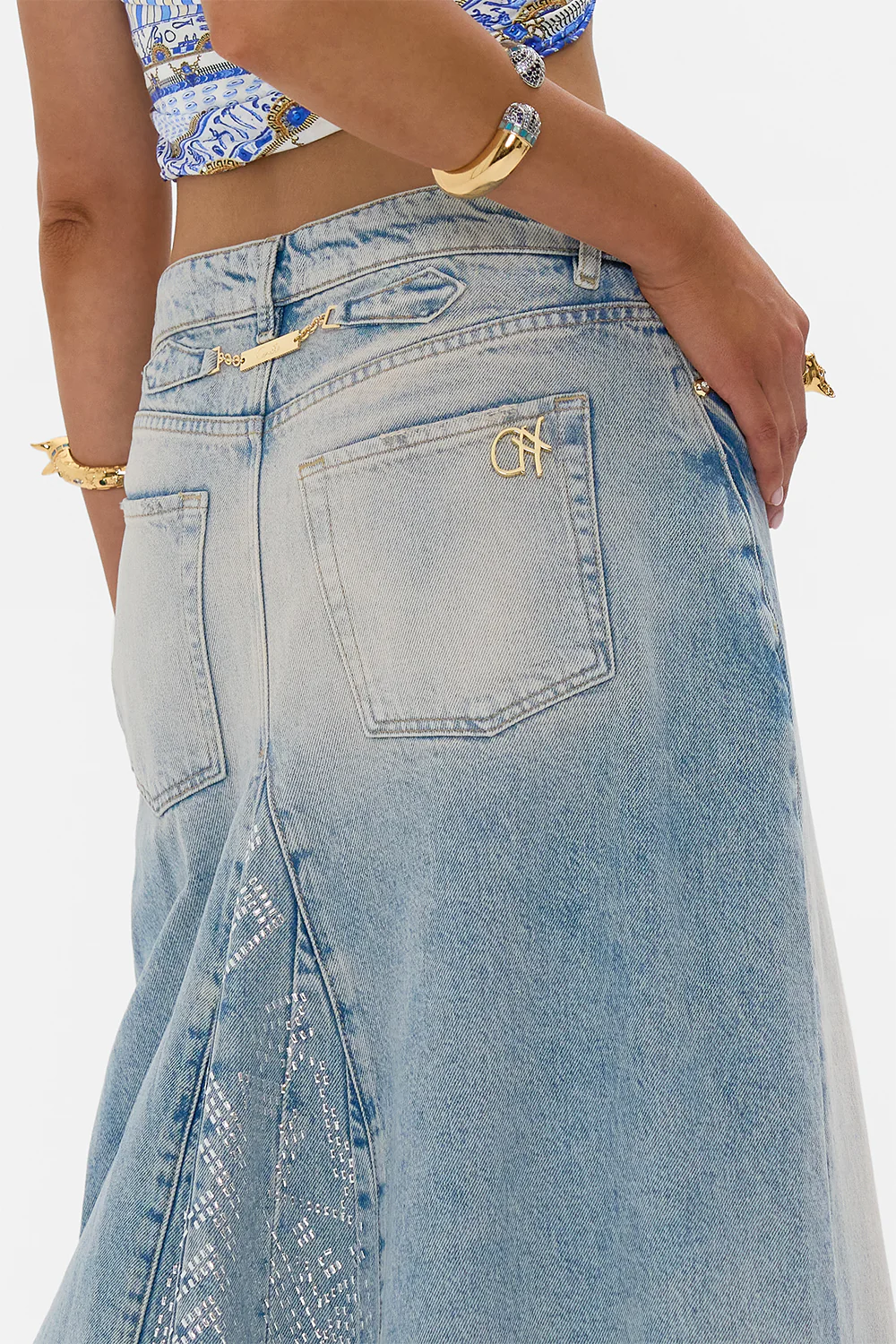 ALIKA OASIS ODYSSEY A-LINE MAXI SKIRT DENIM - Image 5
