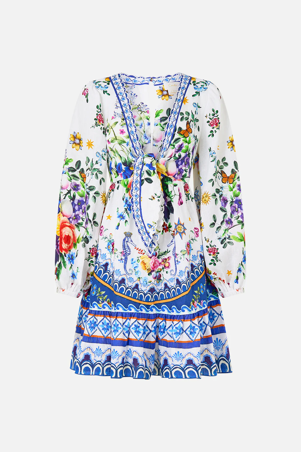 SHORT TIE FRONT BLOUSON DRESS TILES DARLS - Image 3