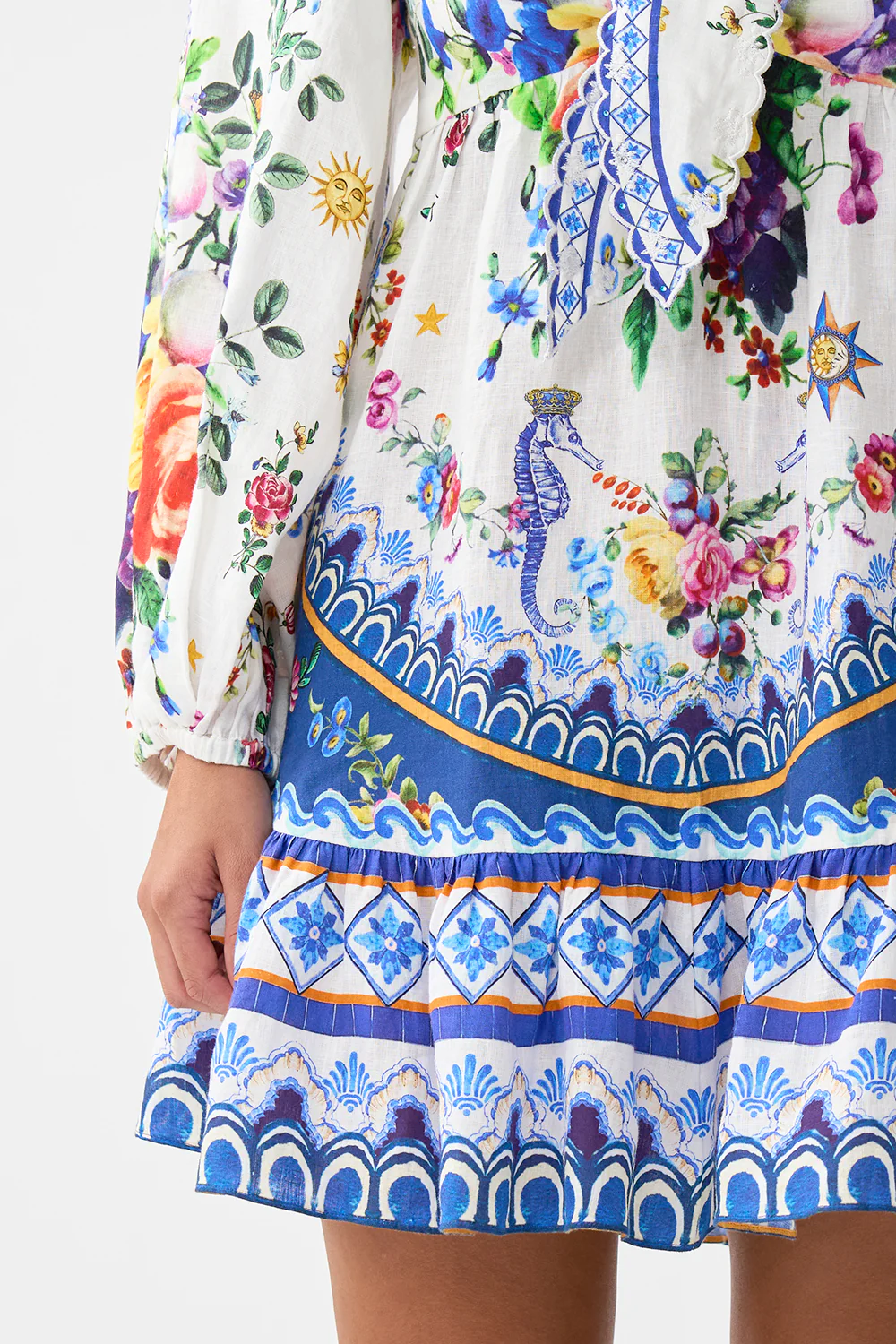 SHORT TIE FRONT BLOUSON DRESS TILES DARLS - Image 6