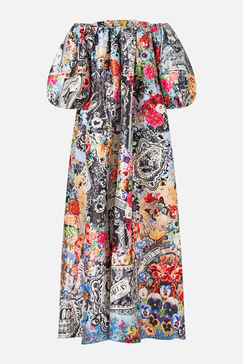 OFF SHOULDER LONG PUFF DRESS FLOWER SHOWERS - Image 7